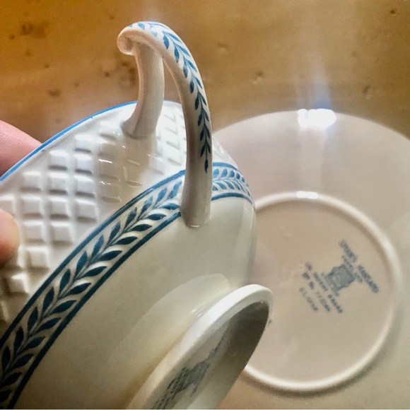 Spode Copeland Mansard Elaine Porcelain Double Handle Soup Cup & Saucer England - Picture 8 of 11